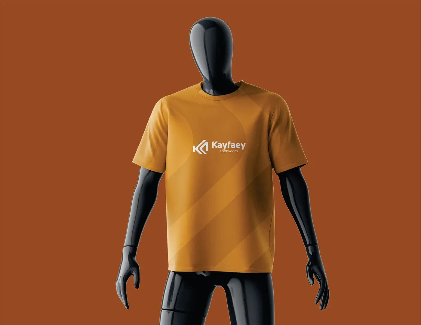 A branded staff t-shirt on a mannequin
