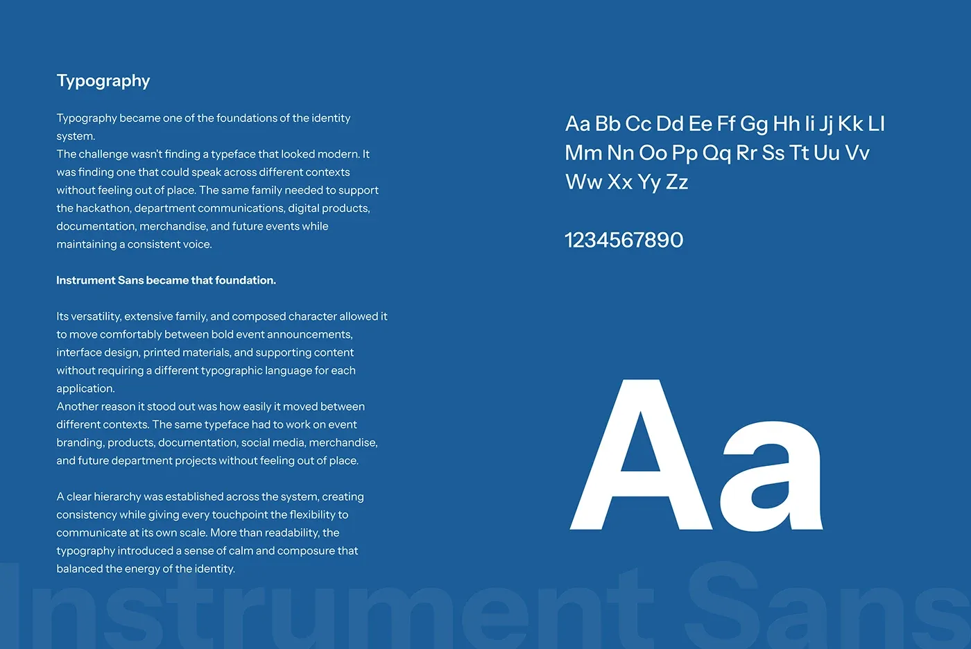 Typography specimen set in Instrument Sans