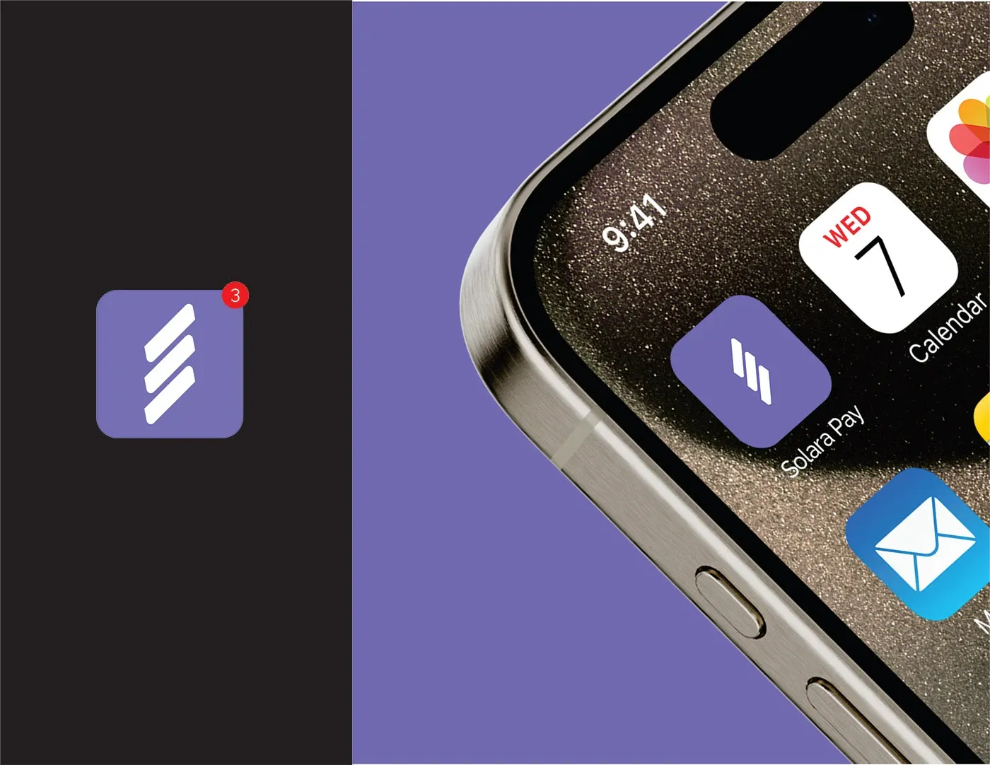 The Solara Pay app icon on an iPhone home screen beside other apps